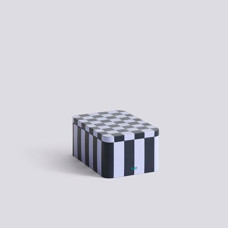 Tin Container - Small - Blue & Lavender