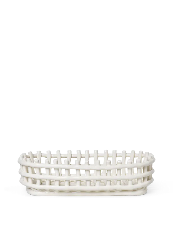 Ceramic Centerpiece Basket Oval