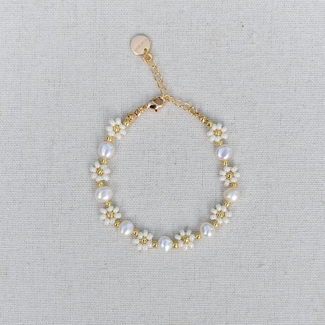 Hovedbilde Blomster armbånd - krem