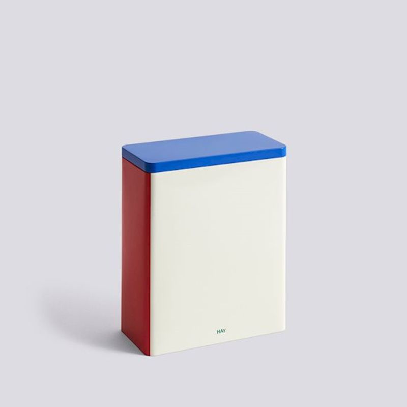 Tin Container XL - Off White, Blue And Red