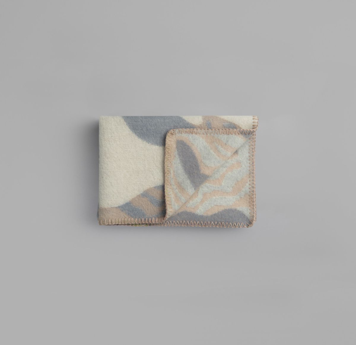 Fugl og Fisk Babypledd ull 67x100 - Grey/Beige