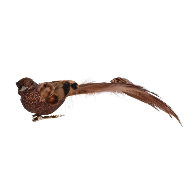 Hovedbilde Fugl 17cm Brun med klype