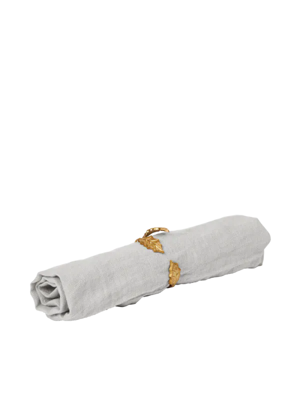 Holly Leaf Napkin Rings - Set of 4 - Brass