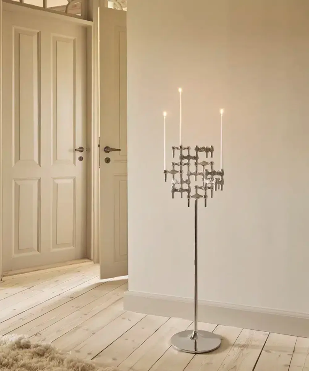 STOFF Nagel Quist Candle Holder - Brushed Chrome
