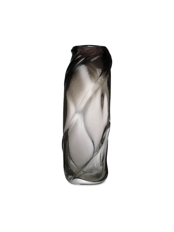 Water Swirl Vase - Tall - Smoked Grey