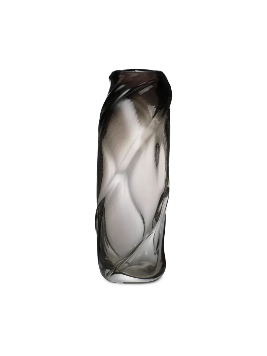 Water Swirl Vase - Tall - Smoked Grey