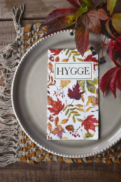 Hovedbilde Serviett Buffet - Hygge – Blader 33×44 Cm