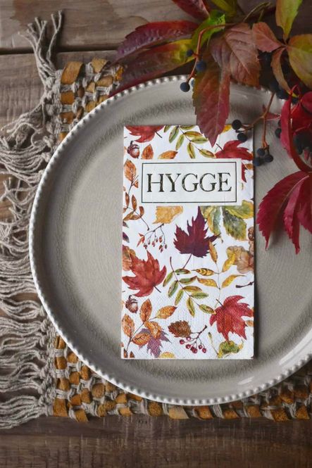 Hovedbilde Serviett Buffet - Hygge – Blader 33×44 Cm
