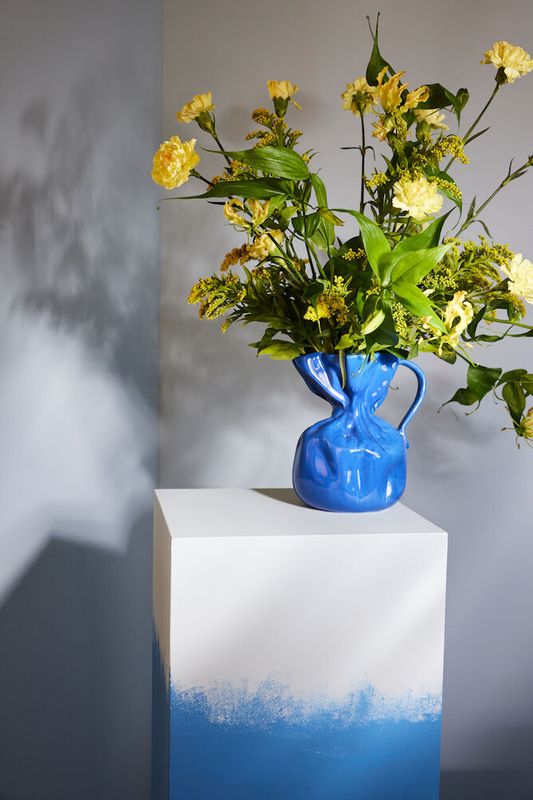 Vase Crumple Blå