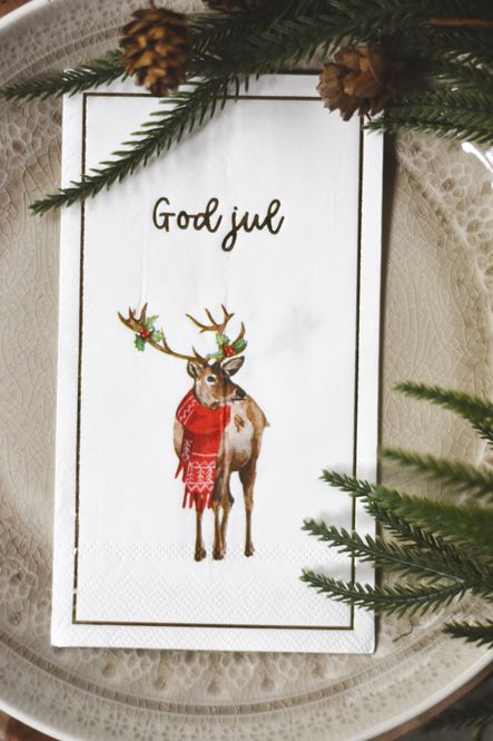 Hovedbilde Serviett Buffet - God Jul - reinsdyr